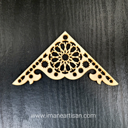 C-001/ Corners Accessory / Moroccan Geometric Art / Carved Wood / laser cut wood / Moroccan Arabesque / craft and diy / zowaqa maghribia