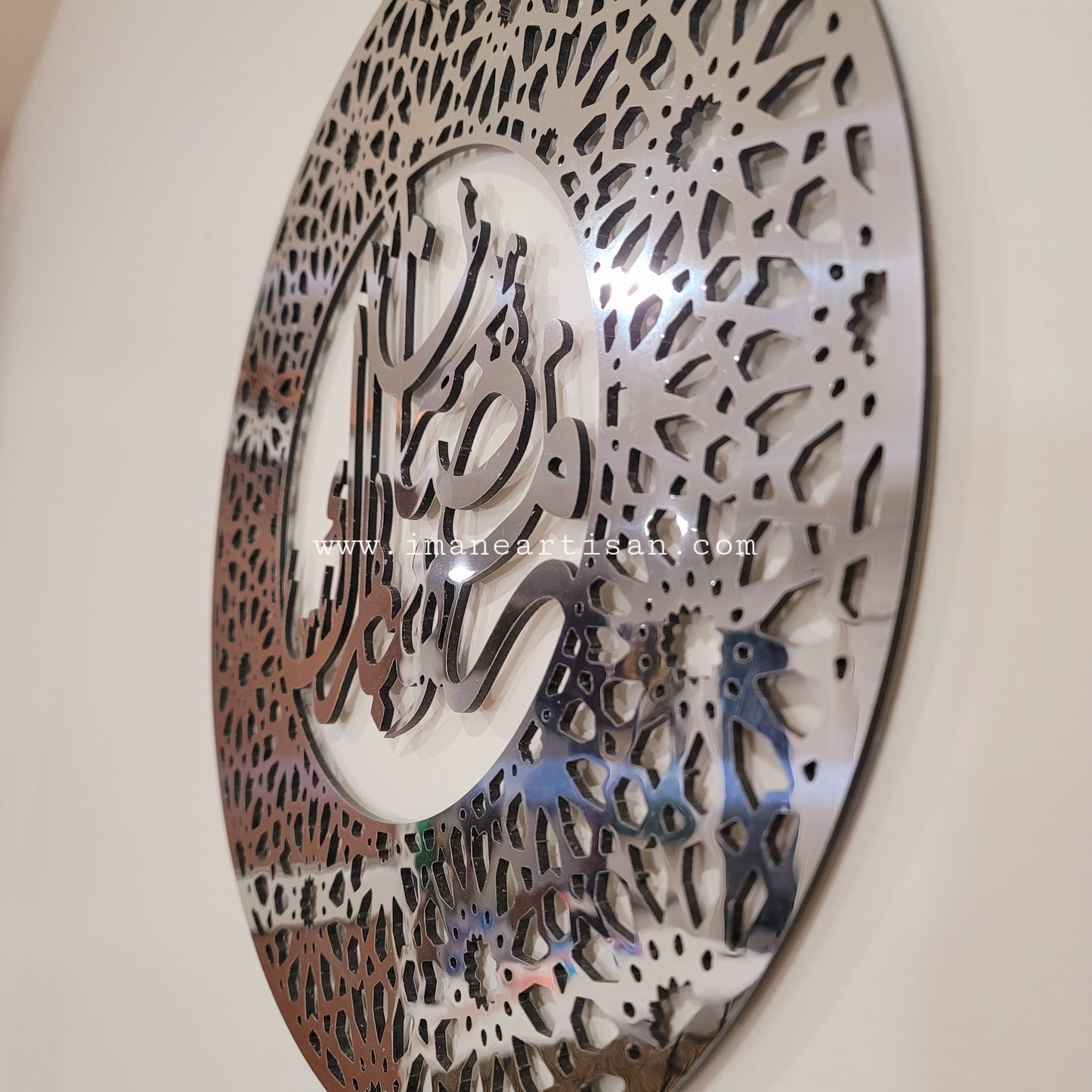 RD-006/ Ramadan Mubarak Arabic Arabesque Design Arabic Calligraghy Wall Art Decor gold/silver mirror effect alucobond metal muslim gift