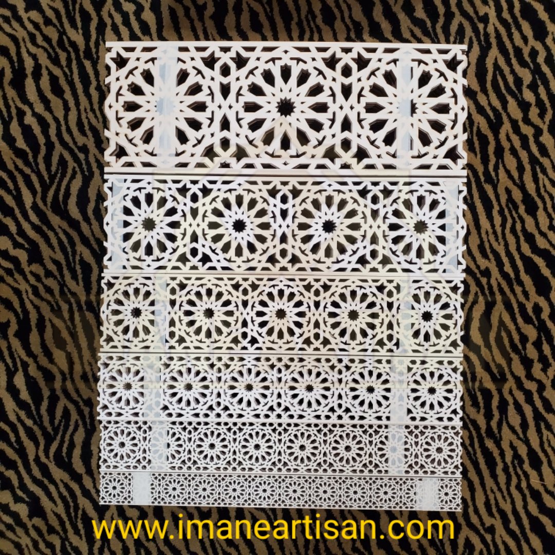 P-001/ Moroccan Geometric Wooden Panel / Carved Wood Panel / Craft /Home Decor/ Wood Pattern /Laser Cut Wood / zowaqa / Moroccan arabesque