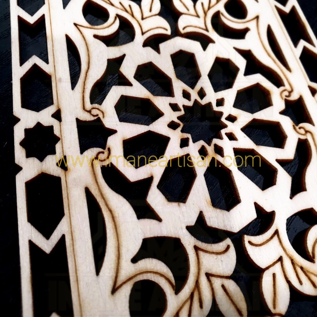 P-003/ Moroccan Geometric Wooden Panel / Carved Wood Panel / Craft /Home Decor/ Wood Pattern /Laser Cut Wood / zowaqa / Moroccan arabsque