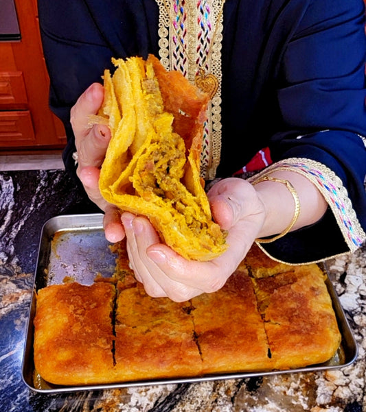 Cooking made easy with my Bestie: Moroccan Stuffed Oven Msemen - fluffy and crispy!