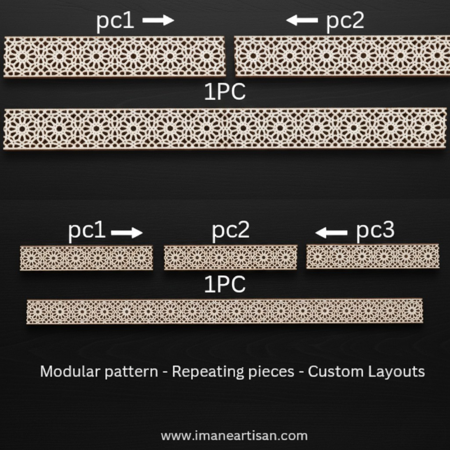 P-001 | Moroccan Geometric Laser-Cut Wood Panel | Carved Wood Decor | Home Accent | Zowaqa / Zowaka | Moroccan Arabesque Pattern