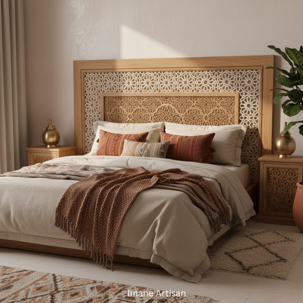 P-001 | Moroccan Geometric Laser-Cut Wood Panel | Carved Wood Decor | Home Accent | Zowaqa / Zowaka | Moroccan Arabesque Pattern