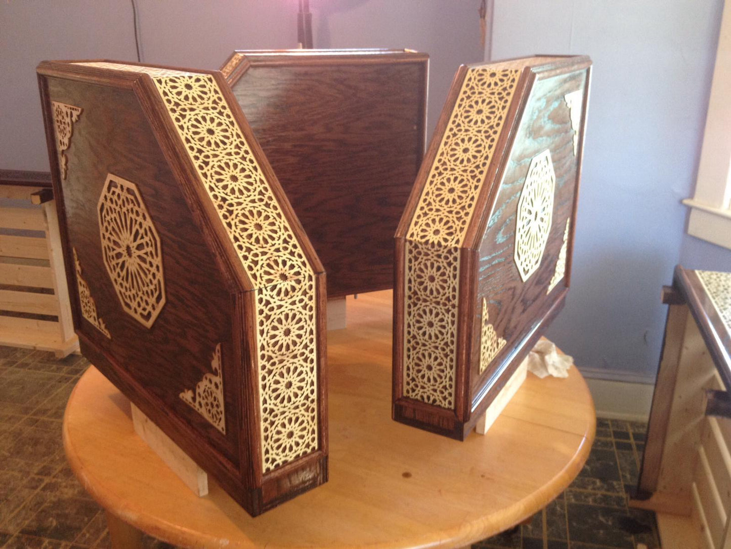 P-001 | Moroccan Geometric Laser-Cut Wood Panel | Carved Wood Decor | Home Accent | Zowaqa / Zowaka | Moroccan Arabesque Pattern