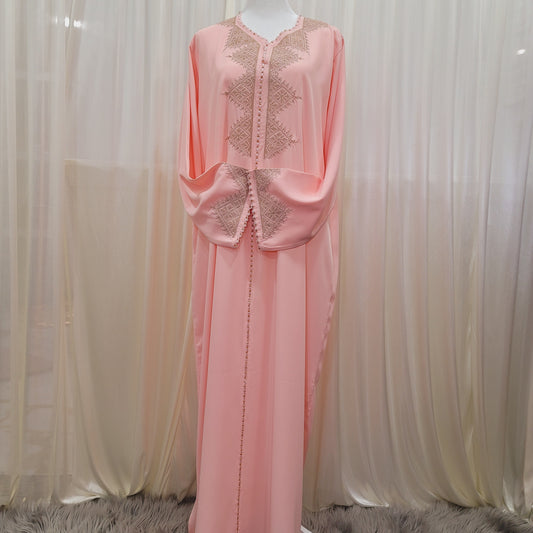 Moroccan Kaftan with embroidery and Randa work