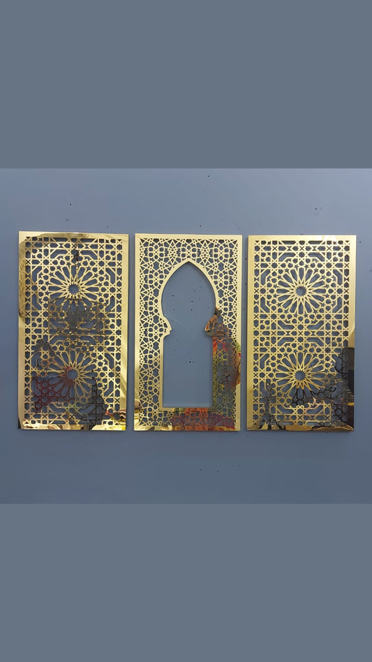 Stainless steel Arabsque wall Decor 3 pcs